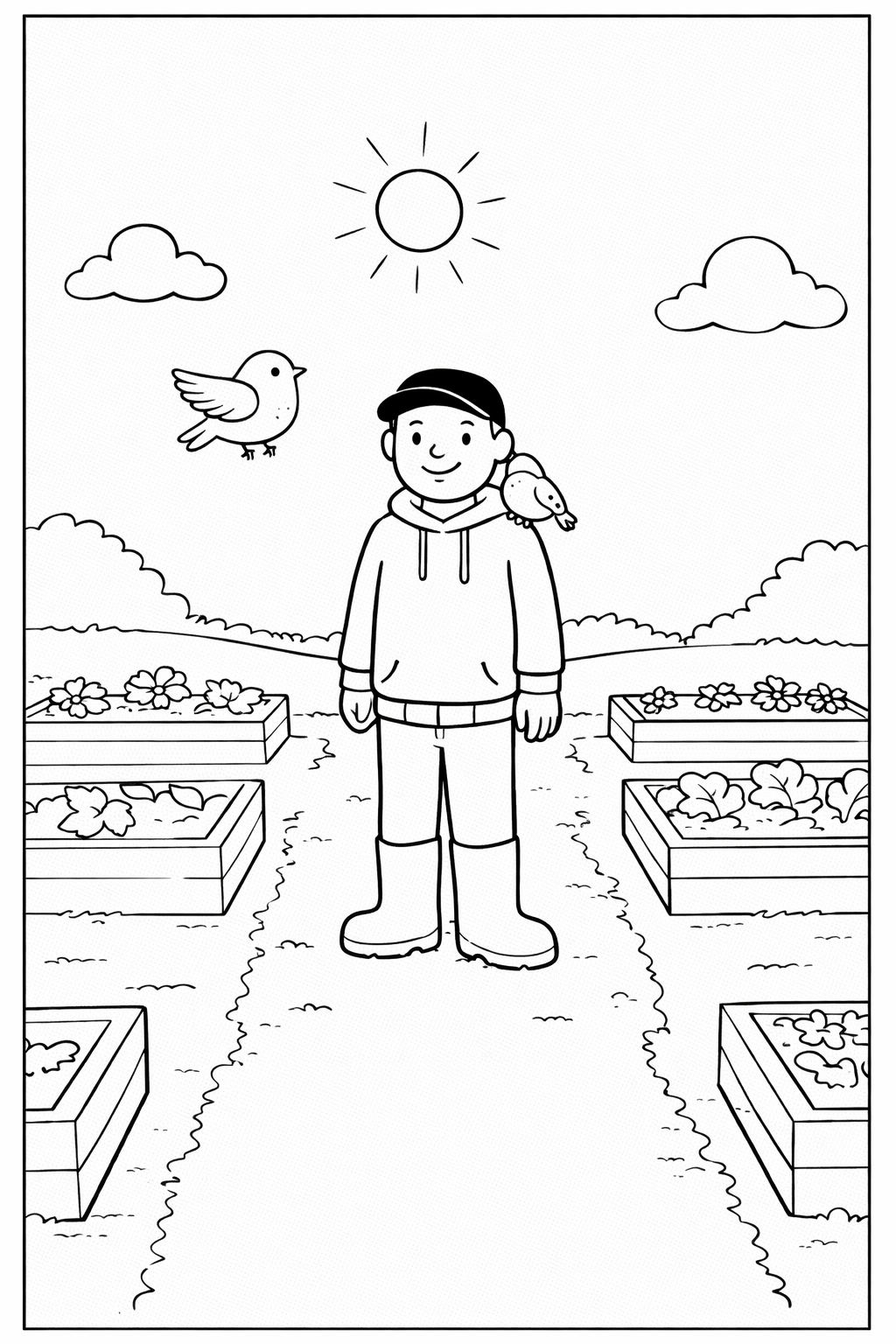 Andy’s Allotment – 10 Page Colouring Book (Printable PDF for Kids)