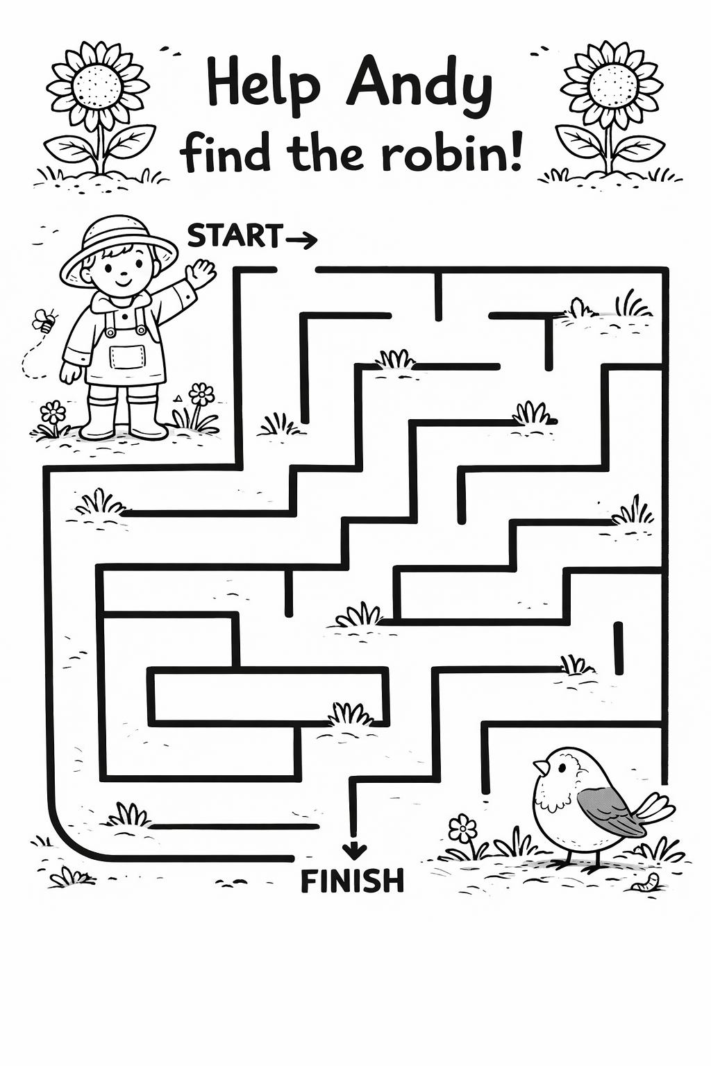 Andy's Allotment 10 page activity book (printable pdf) ages 4-7