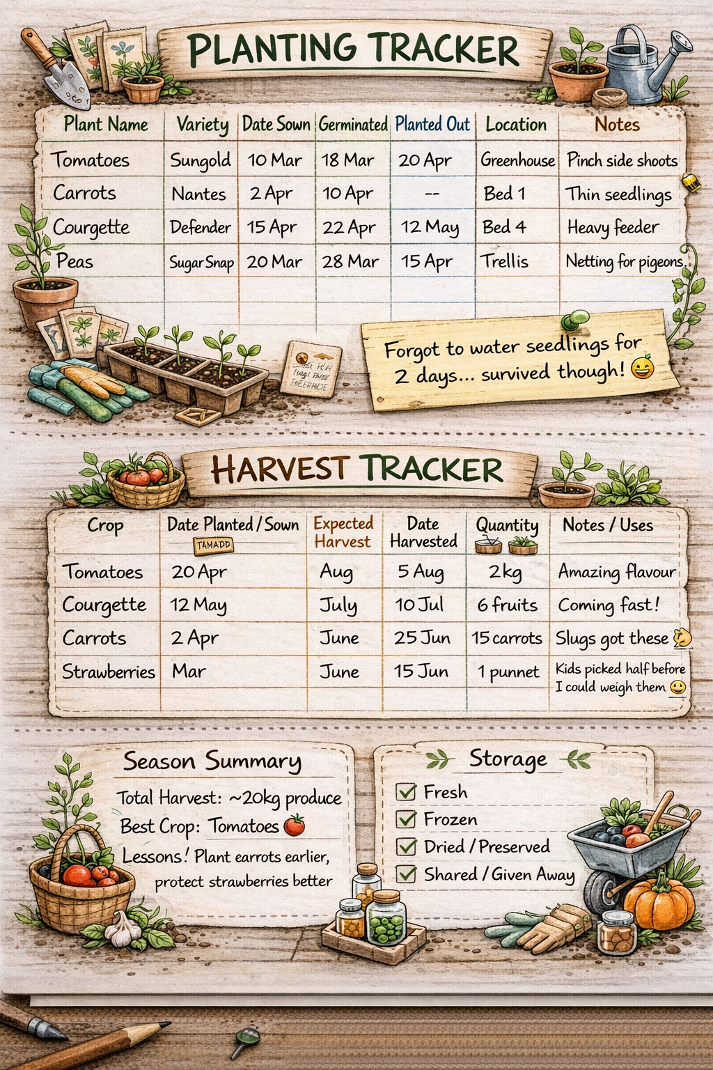 Andys Allotment 10 page ADHD friendly garden planner