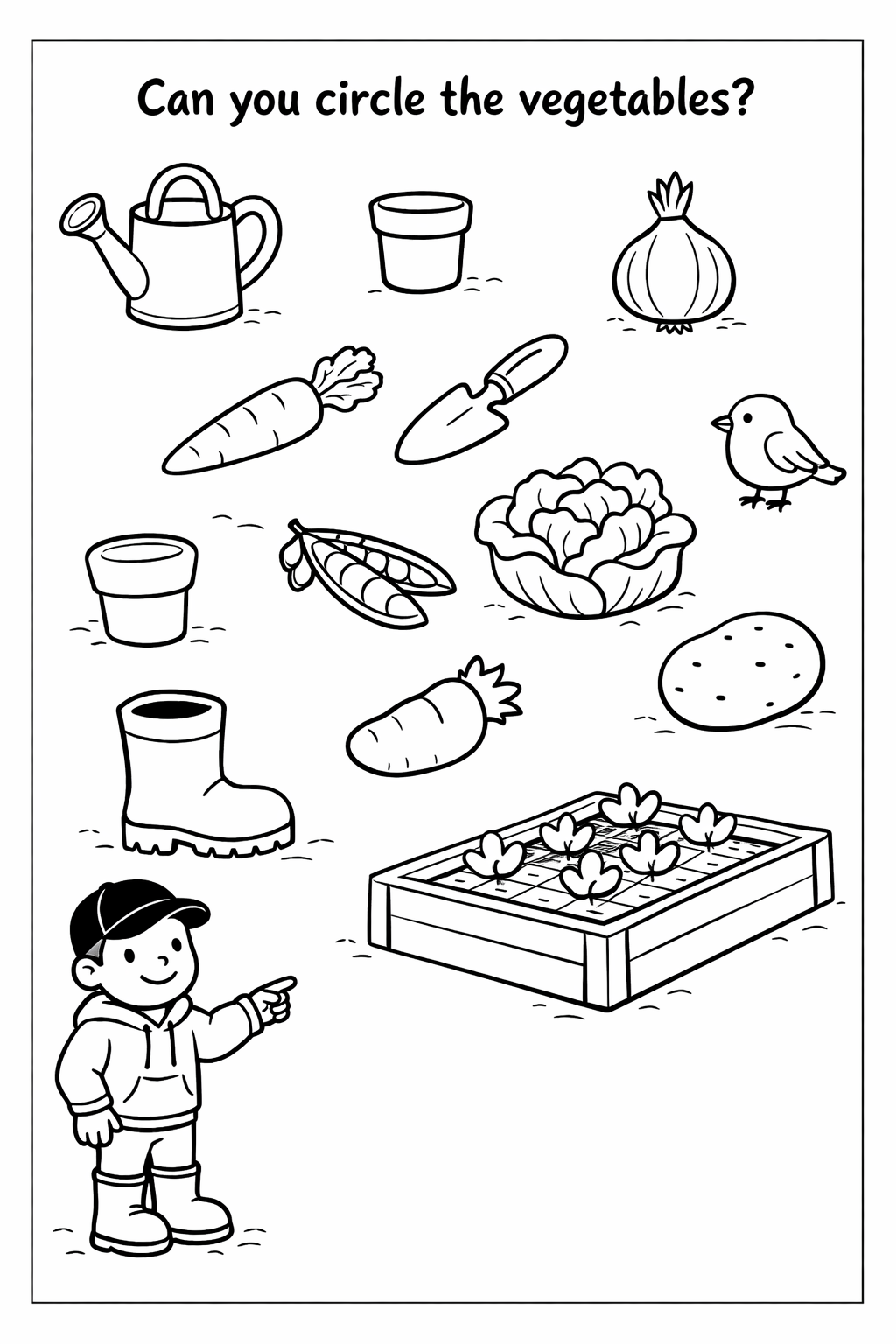 Andy's Allotment 10 page activity book (printable pdf) ages 4-7