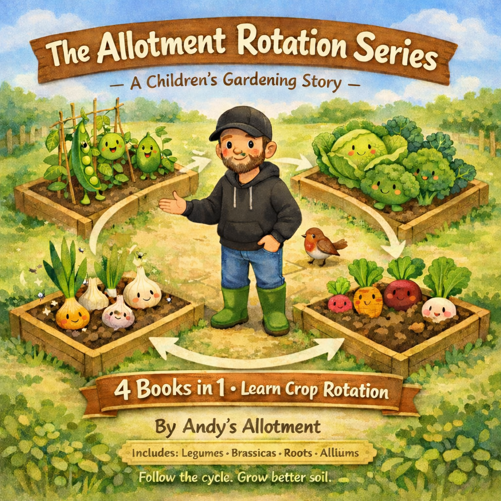 Andy’s Allotment Rotation Series Book Bundle | Legume Squad, Brassica Bunch, Radical Roots & Allium Alliance 4 in 1 children's book (digital download)
