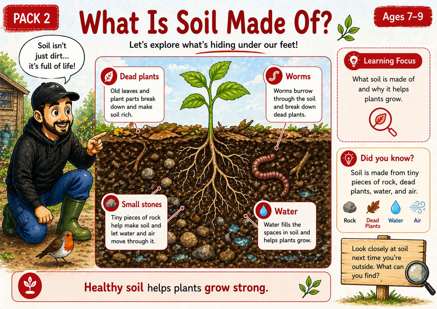 KS2 Plant Science & Gardening Pack (Years 3–4) ages 7-9. 5 structured lesson plans